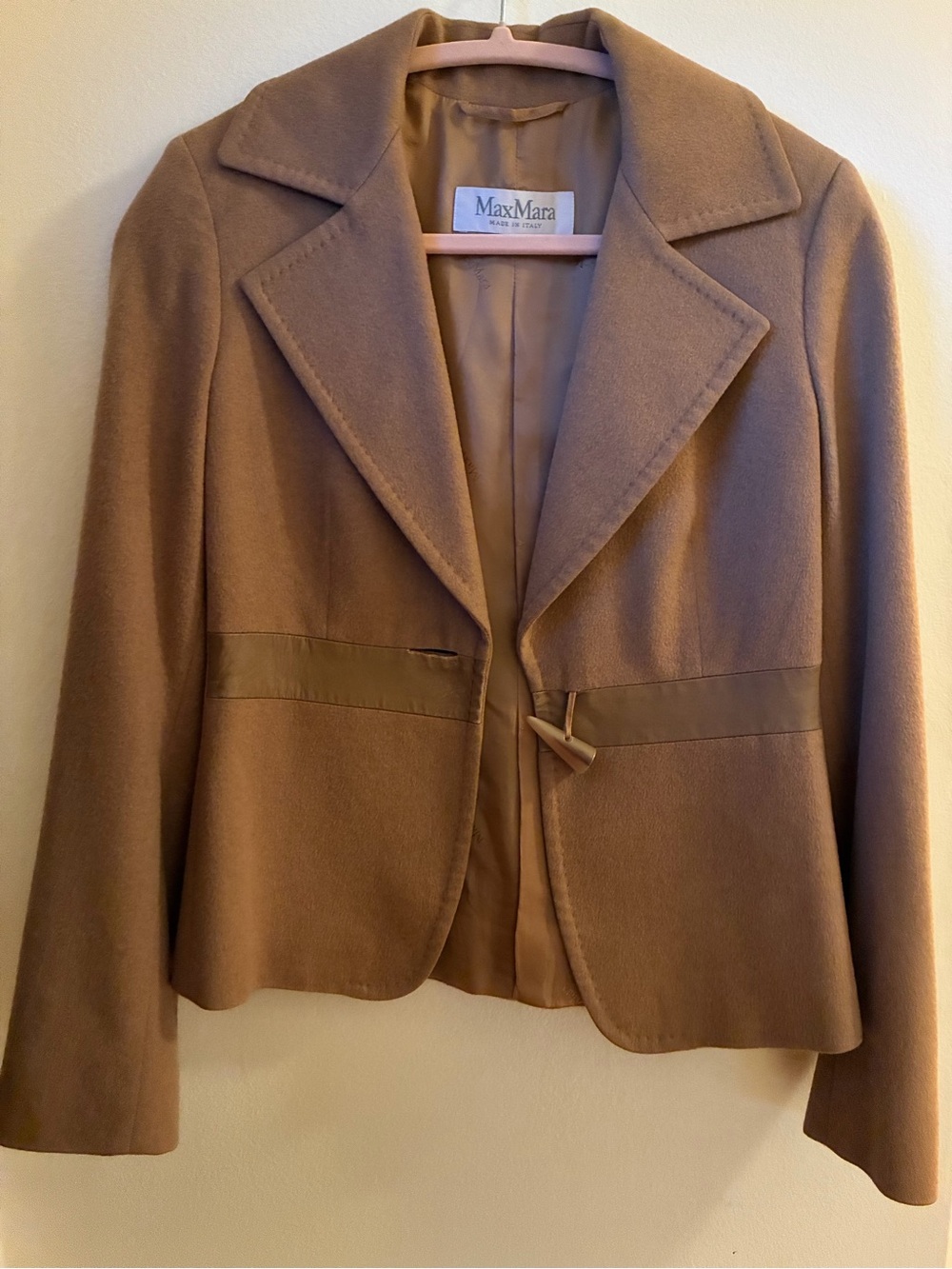 MaxMara Camel Wool-Blend Blazer Jacket